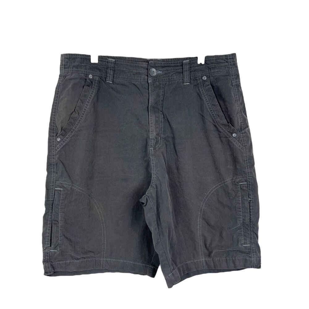 Killik Shorts Men 34 Grey Flat Front Cargo Hybrid Chino Casual Walking Bottoms